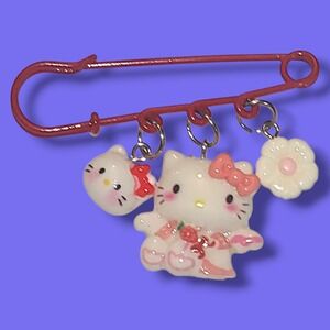 Vintage Hello Kitty Safety Pin Brooch Pin